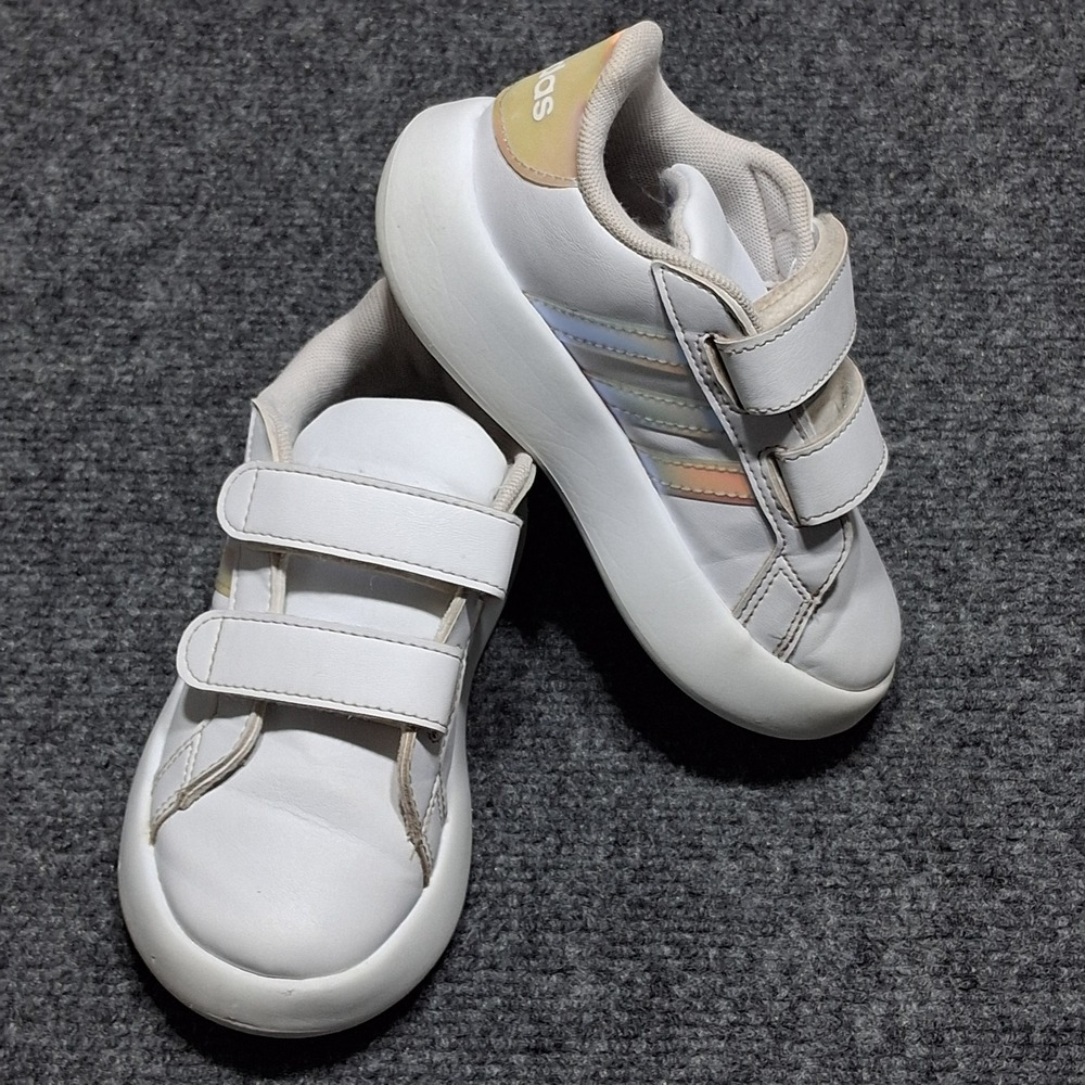 Adidas Kids Breaknet 2.0 Bubblecomfy White Iridescent ID5265 Size 9K Sneakers